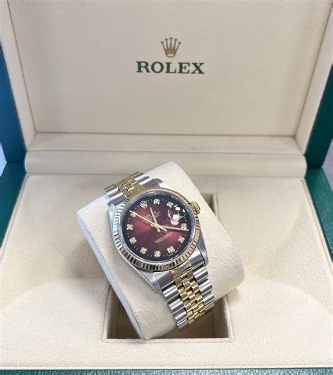 rolex datejust red vignette|Rolex Datejust 36 Red Vignette 10.